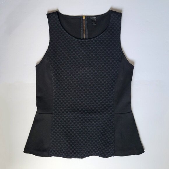 J Crew Black Sleeveless Peplum Knit Blouse Top - Small - Picture 1 of 10